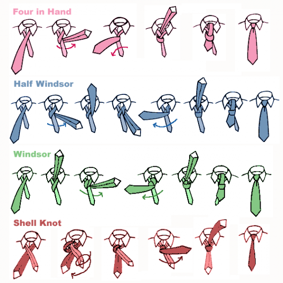 Схемы завязывания галстука