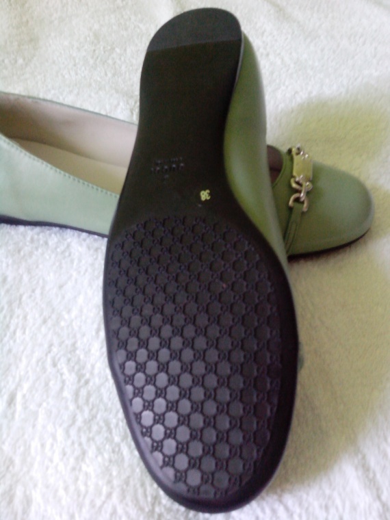 &quot;Horsebit&quot; Green Leather Ballet Flat шикарные балетки от GUCCI обувь