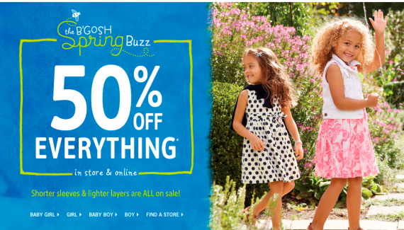 Скидки 50% на детскую одежду в ОshКosh Скидки 50% на детскую одежду в ОshКosh