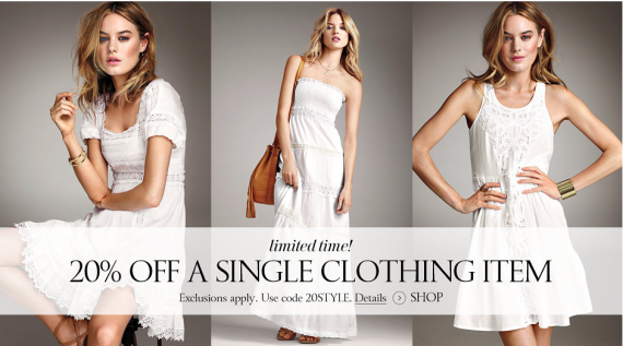 Скидки 20% на платья в Victoria's Secret Скидки 20% на платья в Victoria's Secret