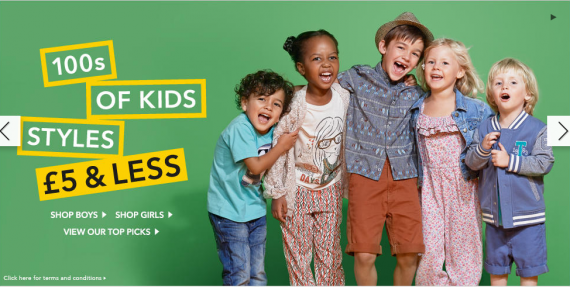 Детская одежда по £5 и ниже на George Детская одежда по £5 и ниже на George