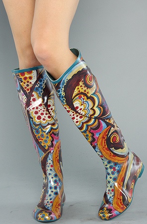 Jeffrey Campbell Marsha Artist Print Rain Boots. Яркие резиновые сапоги от самого креативного дизайнера. Jeffrey Campbel
