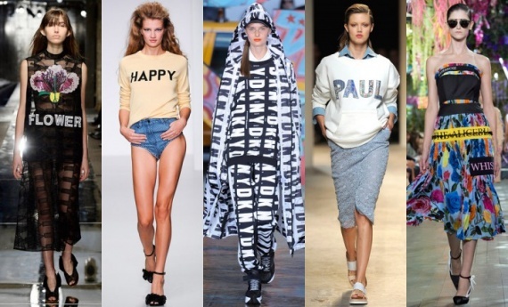 Надписи на одежде – новомодный тренд весны 2014 Одежда с надписями