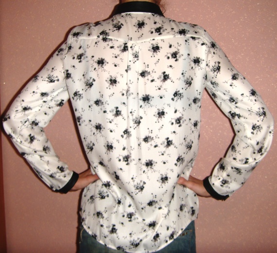 Блуза с воротником и манжетами из искусственной кожи Англия