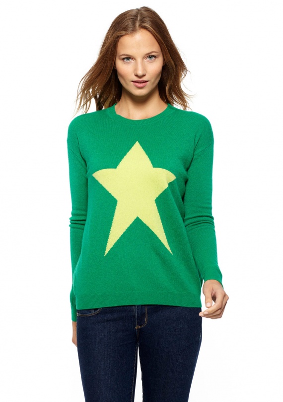 FORTE CASHMERE   $184.00 Cashmere Star Intarsia Sweater 29.99